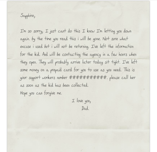 Ollies leaving letter